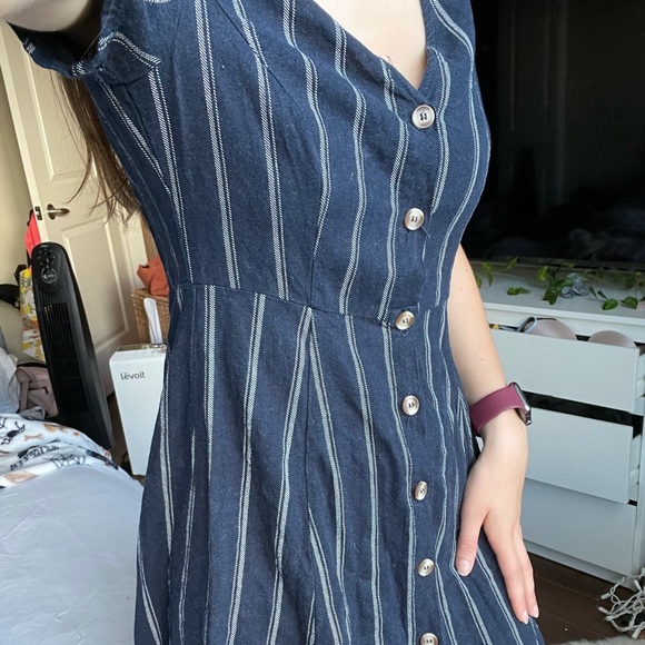 Navy blue button dress - Picture 2 of 3